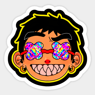 Sharp teeth boy Sticker